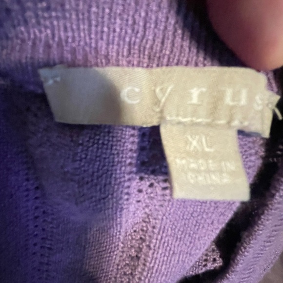 Cyrus Purple Dolman Short Sleeve Sweater Size XL - Picture 4 of 6